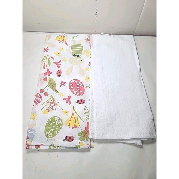 NEW MABELLE Set Of 2 Spring/Easter Dish Towels Happy Easter Bunny 15"X25" - Picture 6 of 6